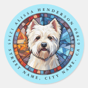 West Highland White Terrier ronde Stickers