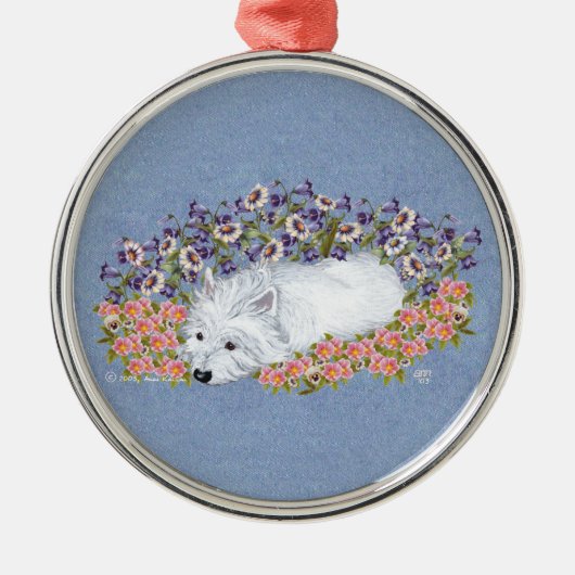West Highland White Terrier-rust Metalen Ornament (Voorkant)