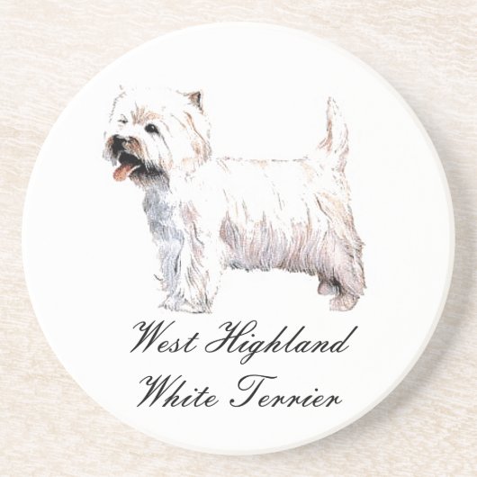 West Highland White Terrier Sandstone Onderzetter (Voorkant)