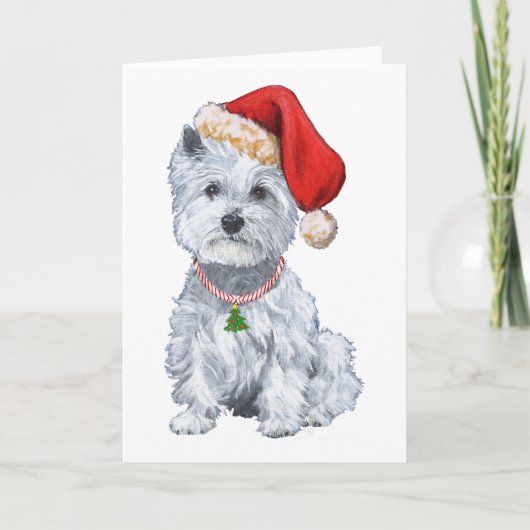 West Highland White Terrier Santa Claus Feestdagen Kaart (Voorkant)