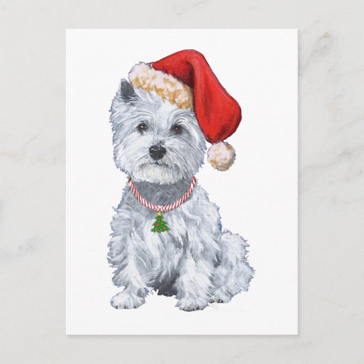West Highland White Terrier Santa Claus Feestdagenkaart (Voorkant)