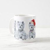 West Highland White Terrier Santa Claus Koffiemok (Voorkant links)