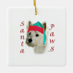 West Highland White Terrier Santa Paws Keramisch Ornament