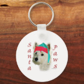 West Highland White Terrier Santa Paws Sleutelhanger (Achterkant)
