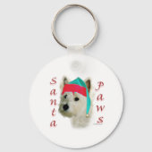 West Highland White Terrier Santa Paws Sleutelhanger (Achterkant)