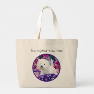 West Highland White Terrier schilderij Westie Dog Grote Tote Bag