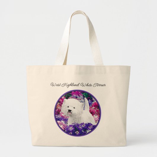West Highland White Terrier schilderij Westie Dog Grote Tote Bag (Voorkant)