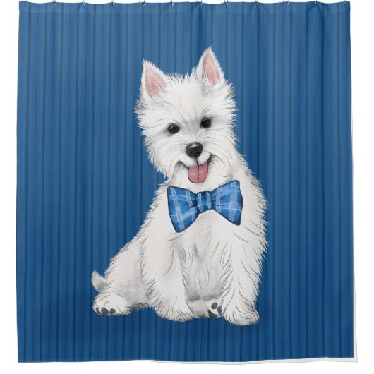 West Highland White Terrier Shower Curtain Douchegordijn (Voorkant)