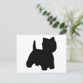 West Highland White Terrier Silhouet Briefkaart (Staand voorkant)