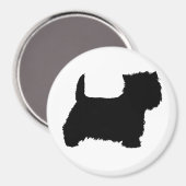 West Highland White Terrier Silhouet Magneet (Voorkant / Achterkant)