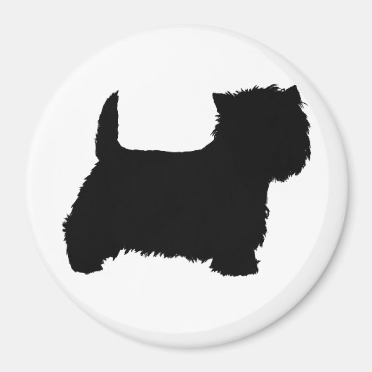 West Highland White Terrier Silhouet Magneet (Voorkant)