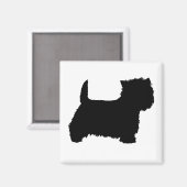 West Highland White Terrier Silhouet Magneet (Voorkant / Achterkant)