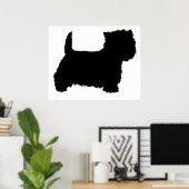 West Highland White Terrier Silhouet Poster (Thuiskantoor)