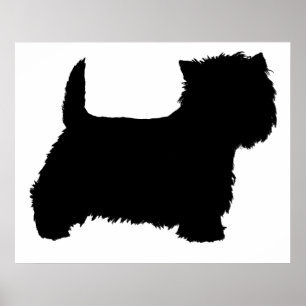 West Highland White Terrier Silhouet Poster