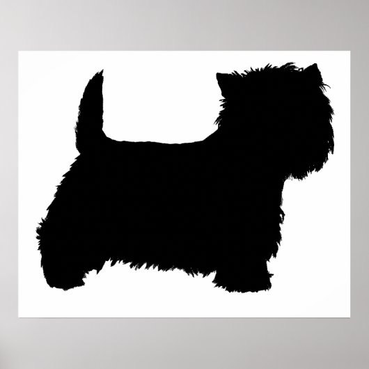 West Highland White Terrier Silhouet Poster (Voorkant)