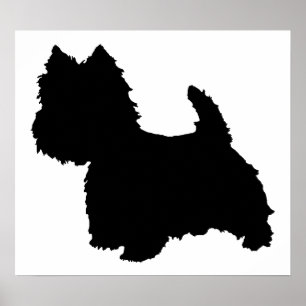 West Highland White Terrier Silhouet Poster