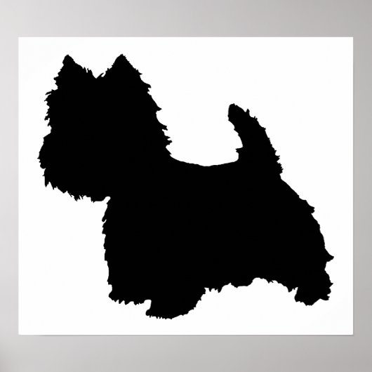 West Highland White Terrier Silhouet Poster (Voorkant)