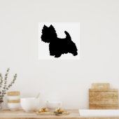 West Highland White Terrier Silhouet Poster (Keuken)