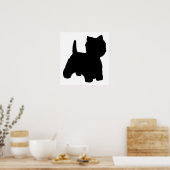 West Highland White Terrier Silhouet Poster (Keuken)