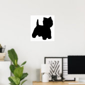 West Highland White Terrier Silhouet Poster (Thuiskantoor)