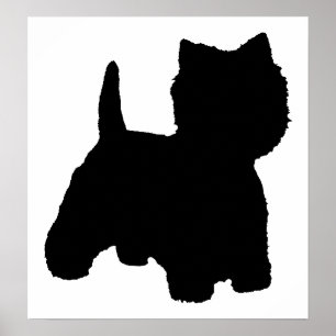 West Highland White Terrier Silhouet Poster