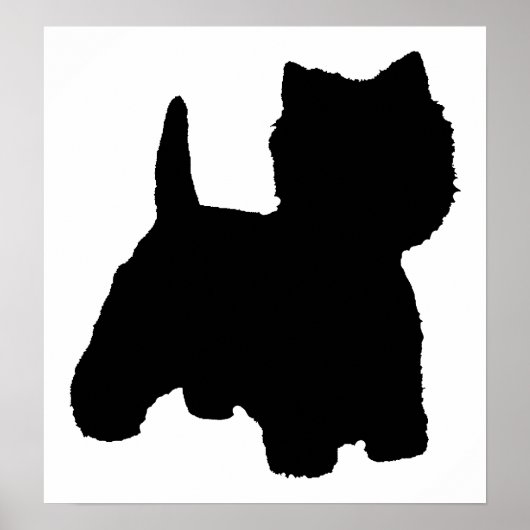West Highland White Terrier Silhouet Poster (Voorkant)