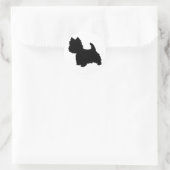 West Highland White Terrier Silhouet Ronde Sticker (Tas)