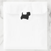 West Highland White Terrier Silhouet Ronde Sticker (Tas)