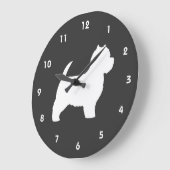 West Highland White Terrier Silhouette Grote Klok (Hoek)