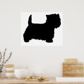 West Highland White Terrier Silhouette Poster (Keuken)