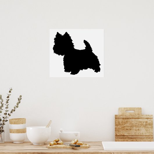 West Highland White Terrier Silhouette Poster (Keuken)