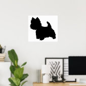 West Highland White Terrier Silhouette Poster (Thuiskantoor)