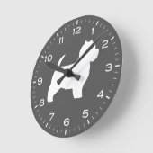 West Highland White Terrier Silhouette Westie Ronde Klok (Hoek)