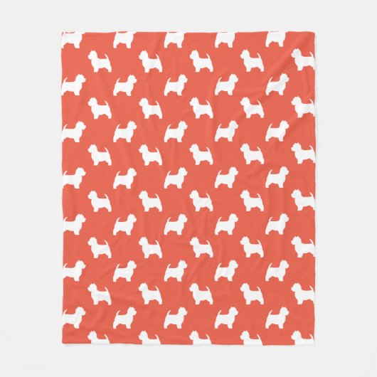 West Highland White Terrier Silhouetten Westie Dog Fleece Deken (Voorkant)