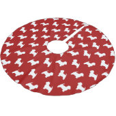 West Highland White Terrier Silhouettes Pattern Kerstboom Rok (Gekanteld)