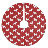 West Highland White Terrier Silhouettes Pattern Kerstboom Rok (Voorkant)