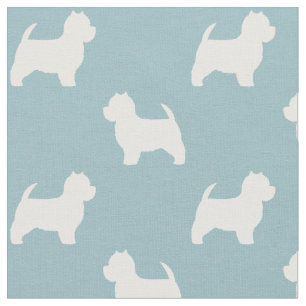 West Highland White Terrier Silhouettes Pattern Stof