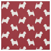 West Highland White Terrier Silhouettes Pattern Stof (Swatch)