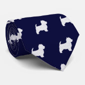 West Highland White Terrier Silhouettes Pattern Stropdas (Opgerold)