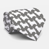 West Highland White Terrier Silhouettes Pattern Stropdas (Opgerold)
