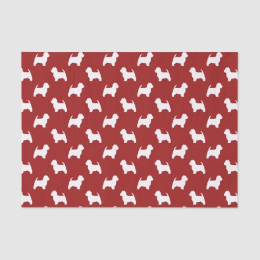 West Highland White Terrier Silhouettes Pattern Tissuepapier (Voorkant)