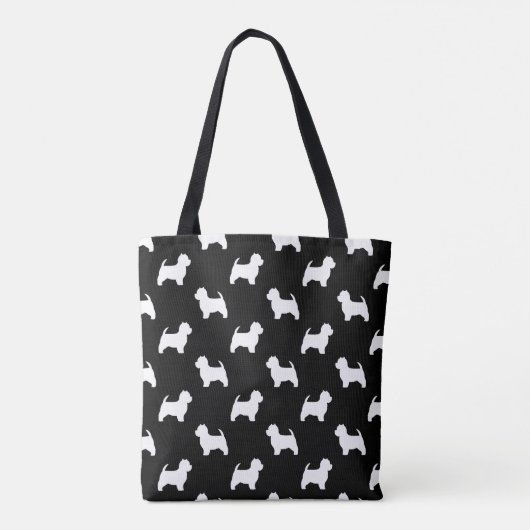 West Highland White Terrier Silhouettes patterned Tote Bag (Achterkant)