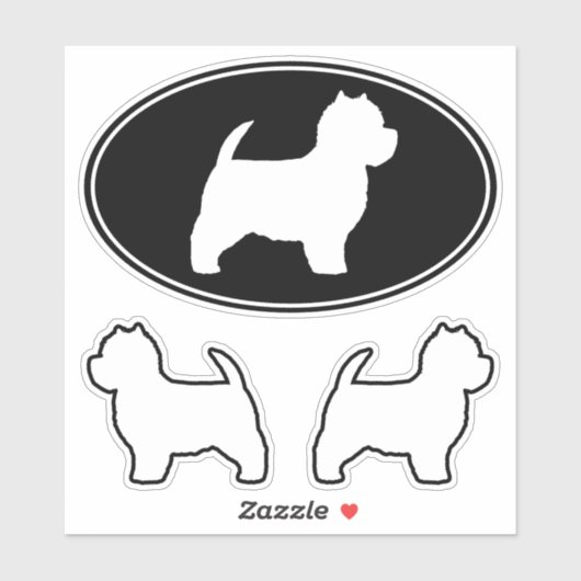 West Highland White Terrier Silhouettes Stickers (Vel)