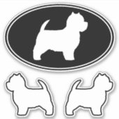 West Highland White Terrier Silhouettes Stickers (Voorkant)