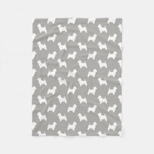 West Highland White Terrier Silhouettes Westie Dog Fleece Deken