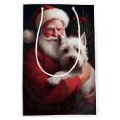 West Highland White Terrier Sinterklaas Kerstmis Medium Cadeauzakje (Voorkant)