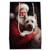 West Highland White Terrier Sinterklaas Kerstmis Medium Cadeauzakje (Achterkant)
