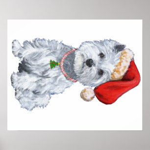 West Highland White Terrier Sinterklaas Poster
