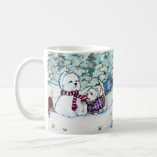 West Highland White Terrier Snowman Koffiemok (Links)