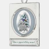West Highland White Terrier - speciaal kerstfeest Verzilverd Banner Ornament (Links)